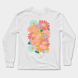 70s Retro Floral - Spring Garden Long Sleeve T-Shirt